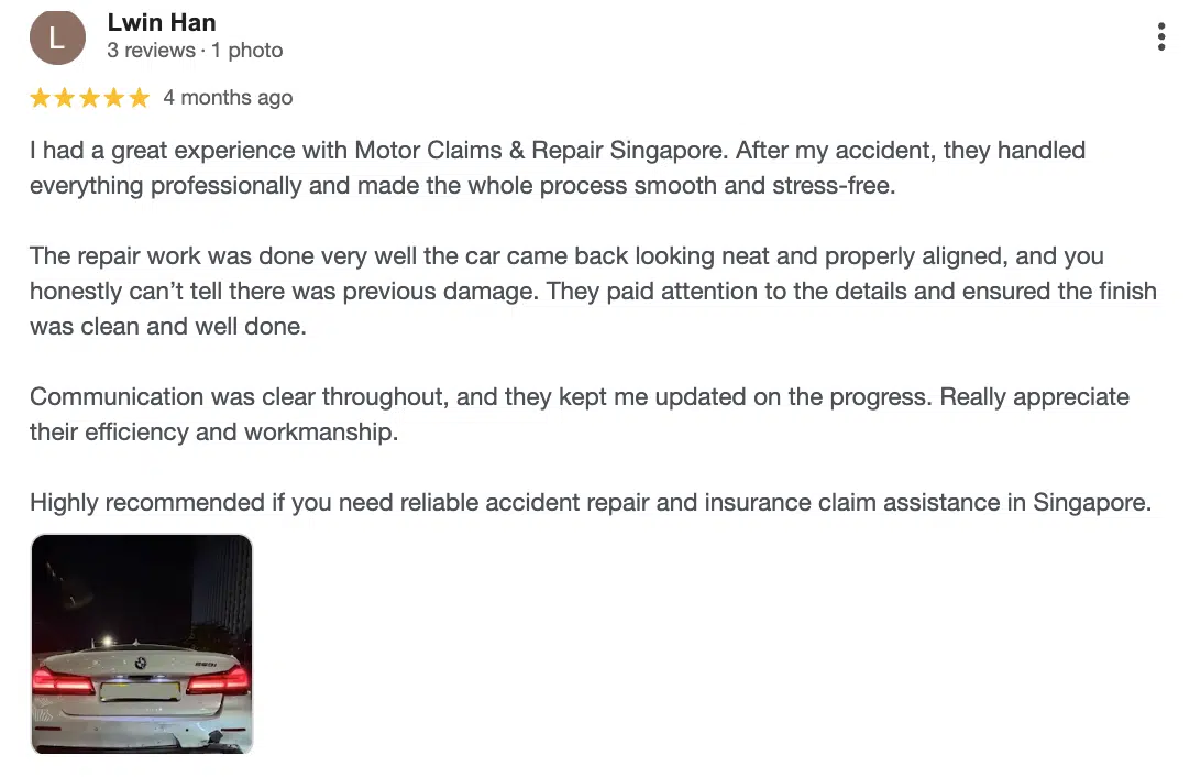 bmw 2accident claim sg
